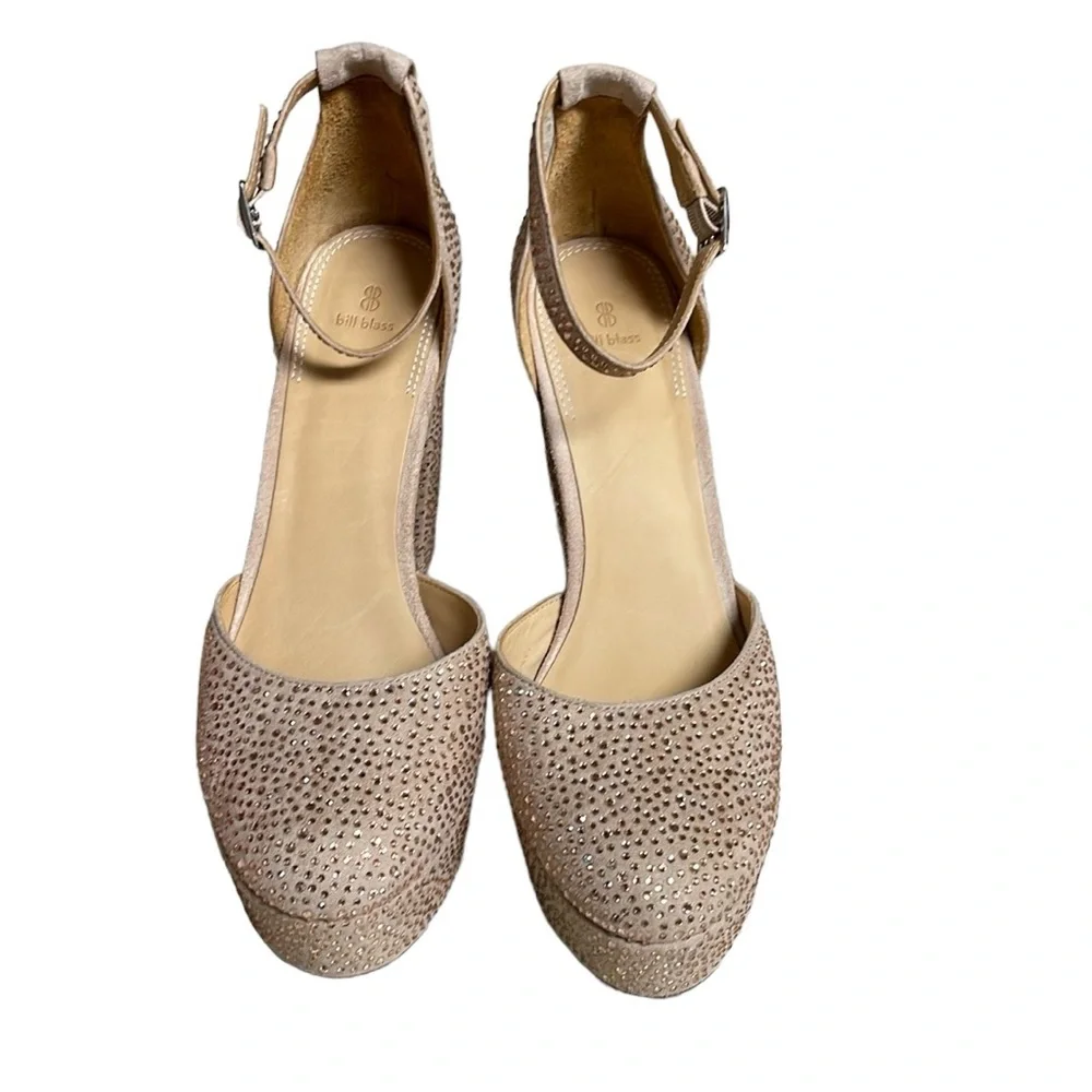 Bill Blass Ellie Sequined Platform Heels Size 9 - Picture 3 of 7